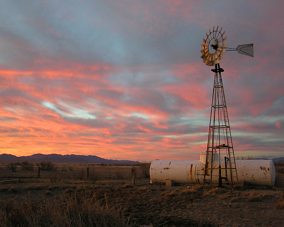 Windmill and Sunset